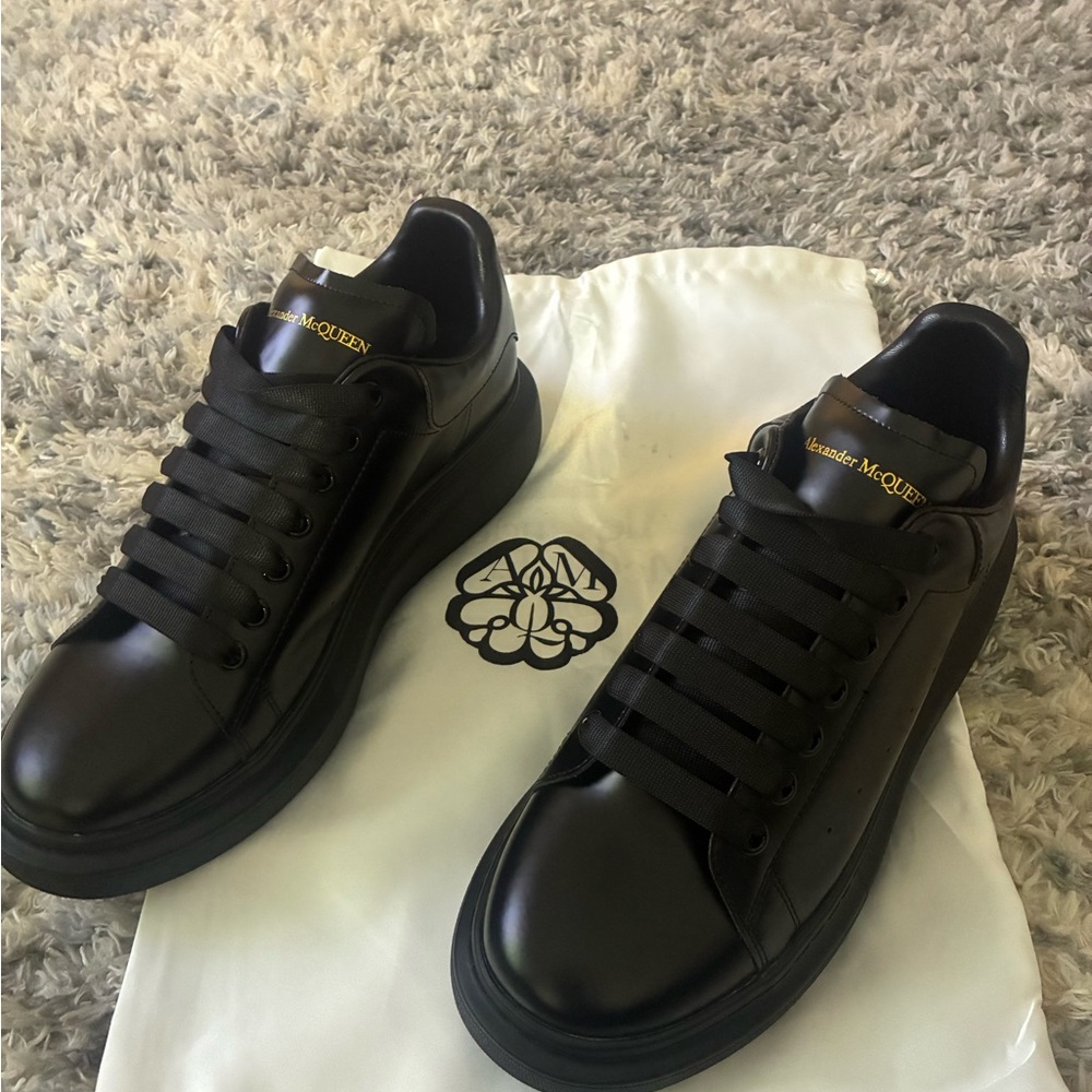 Alexander McQueen Black Leather Sneakers